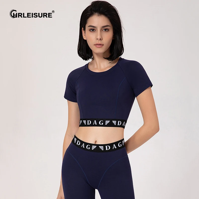 

Женский бесшовный спортивный костюм CHRLEISURE, комплект из двух предметов, укороченный топ с высокой талией и леггинсы для тренировок и спортза...