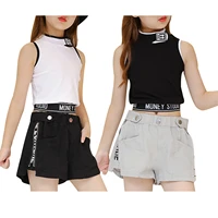 hip hop girls clothing summer fashion outfits jazz costumes kids sleeveless vest top shorts 2pcs street dance clothes sets