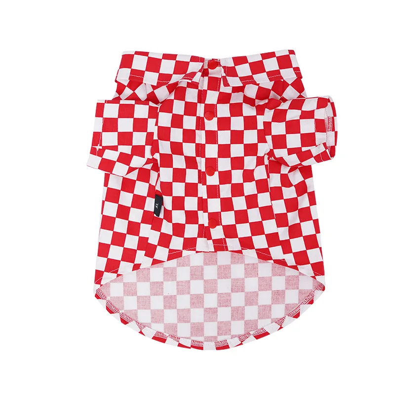 Одежда для домашних животных рубашка Красная белая клетчатая Толстовка собак