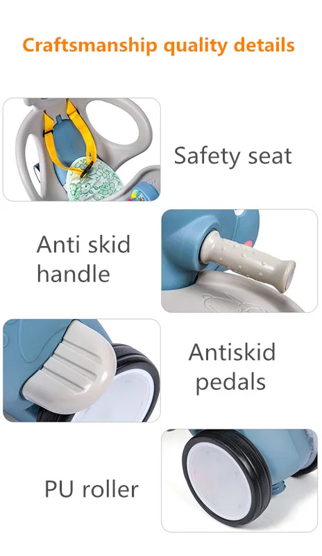 Детская музыкальная лошадка качалка пластиковое шарнирное колесо большая