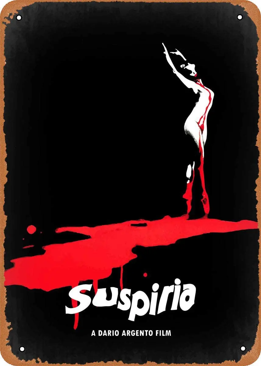 

Oulili Vintage Metal Sign Suspiria Minimal Movie Posters 8 x 12 Inches Tin Sign for Home Bar Pub Garage Decor Gifts