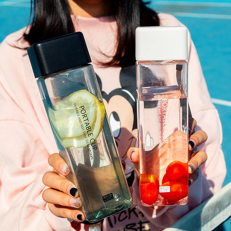 Спортивная бутылка квадратный пластиковый чайник портативная прозрачная