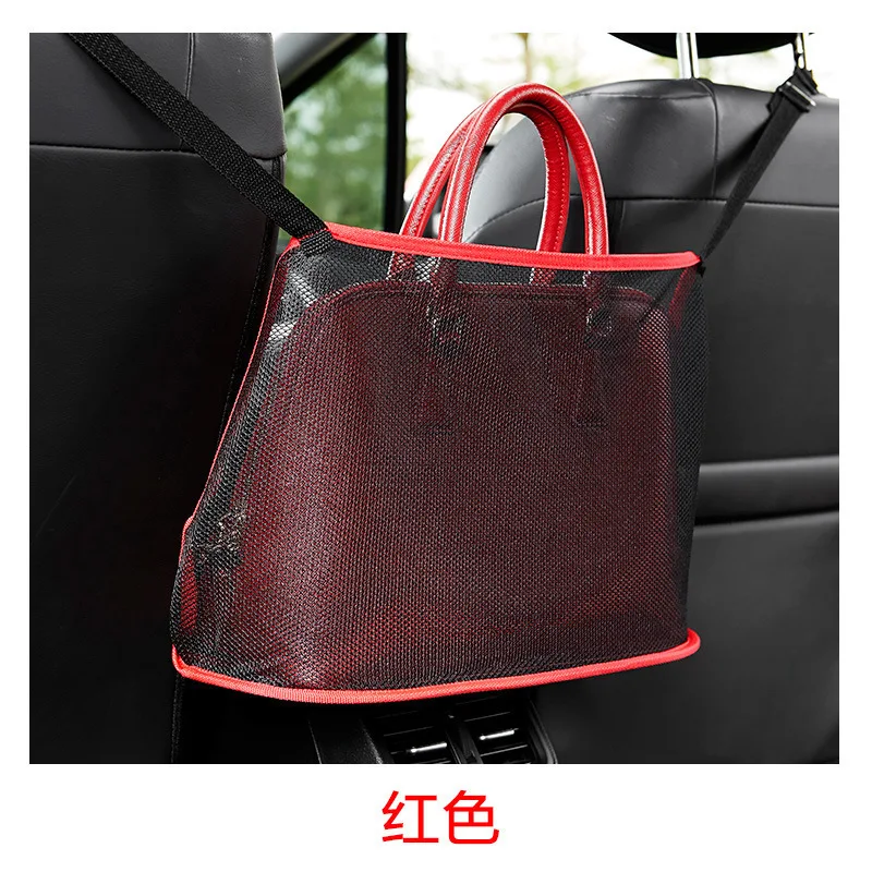 

Car Mesh Bag Handbag Car Storage Bag Portable Storage Red Black Christmas Gifts