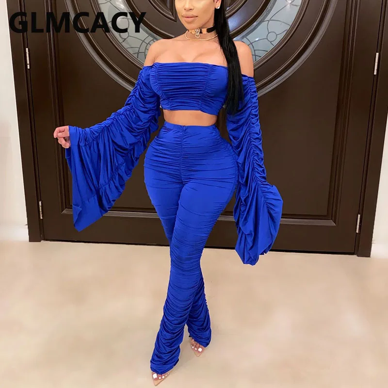 Женские костюмы из двух предметов топ-труба с воротником-лодочкой открытыми