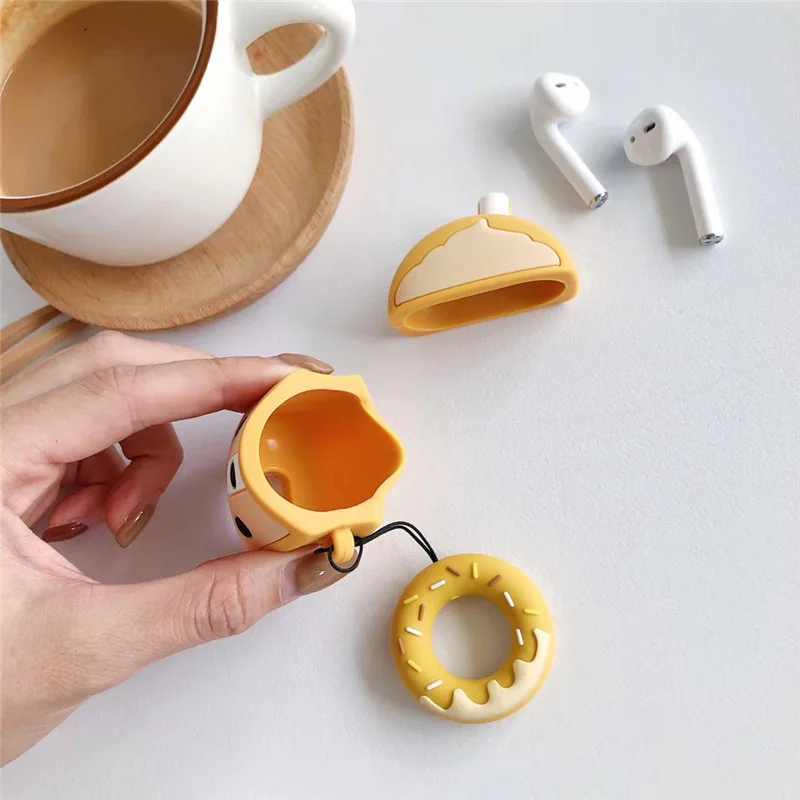 Cute Boba Headphone Case For AirPods 2 Silicone Bubble Tea Wireless Bluetooth Earphone Protective Cover With Finger Ring Strap |