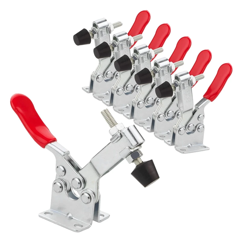 

6 Pcs Toggle Clamp 200Lbs Holding Capacity Hand Tool Horizontal Heavy Duty Quick-Release Clamp Adjustable Clamps Latch
