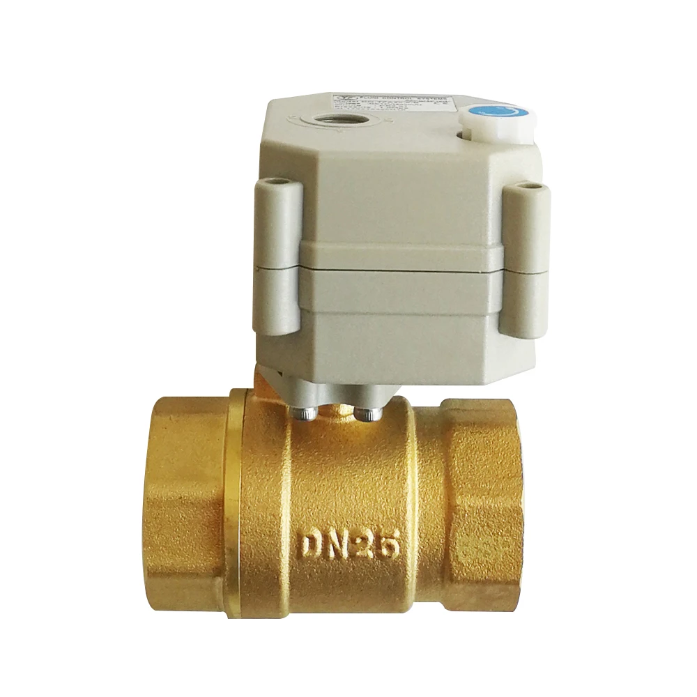 TF25 B2 B DN25 1 &quotBSP/NPT 2 сторонний латунный Мини моторизованный клапан с ручным