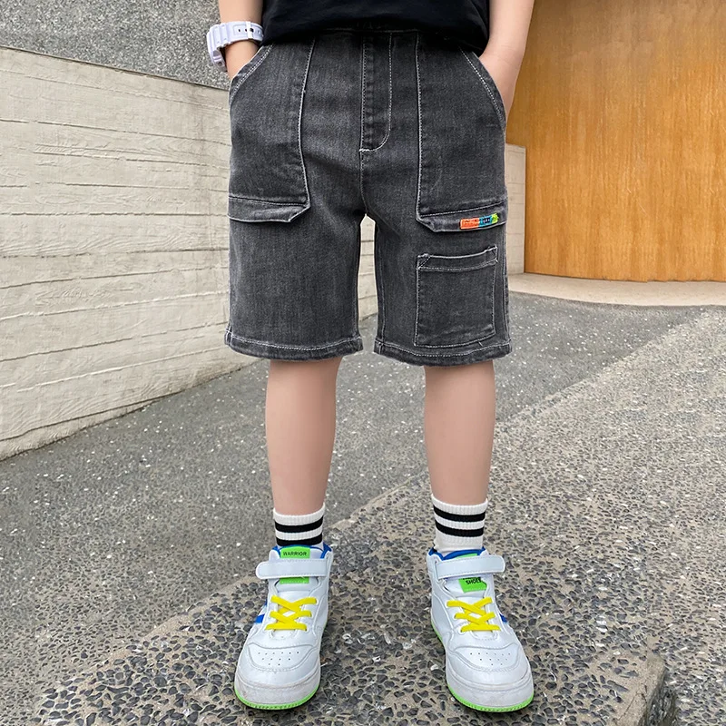 IENENS прямые брюки шорты Джинсы для детей с Джинсовые укороченные Сезон лето