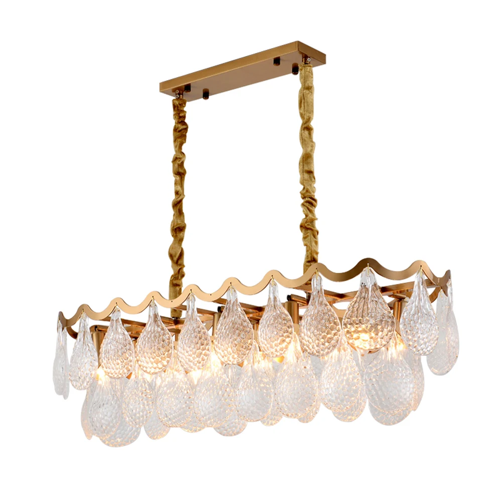 Прямоугольная люстра для столовой светильник ing кухни остров бар золотой