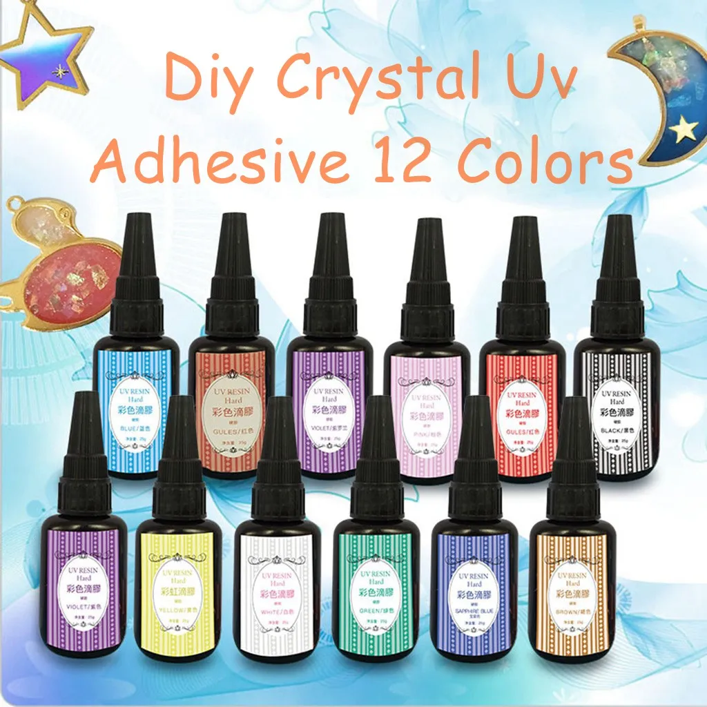 Твердый УФ клей сделай сам прозрачный для ювелирных изделий многоцветный