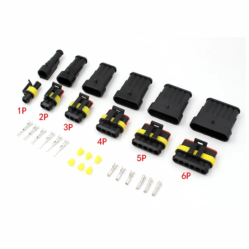 2 5 комплектов комплект pin 1/2/3/4/5/6 pins Way AMP супер уплотнение водонепроницаемый