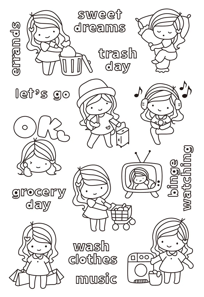 

Girl Transparent Clear stamps and metal cutting dies