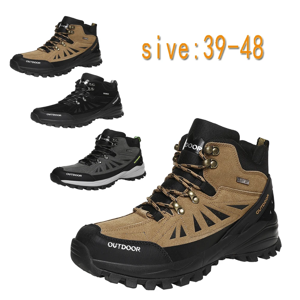

High-end men's plus velvet fashion sports hiking shoes, high-quality mountain boots, outdoor professional hiking shoes
