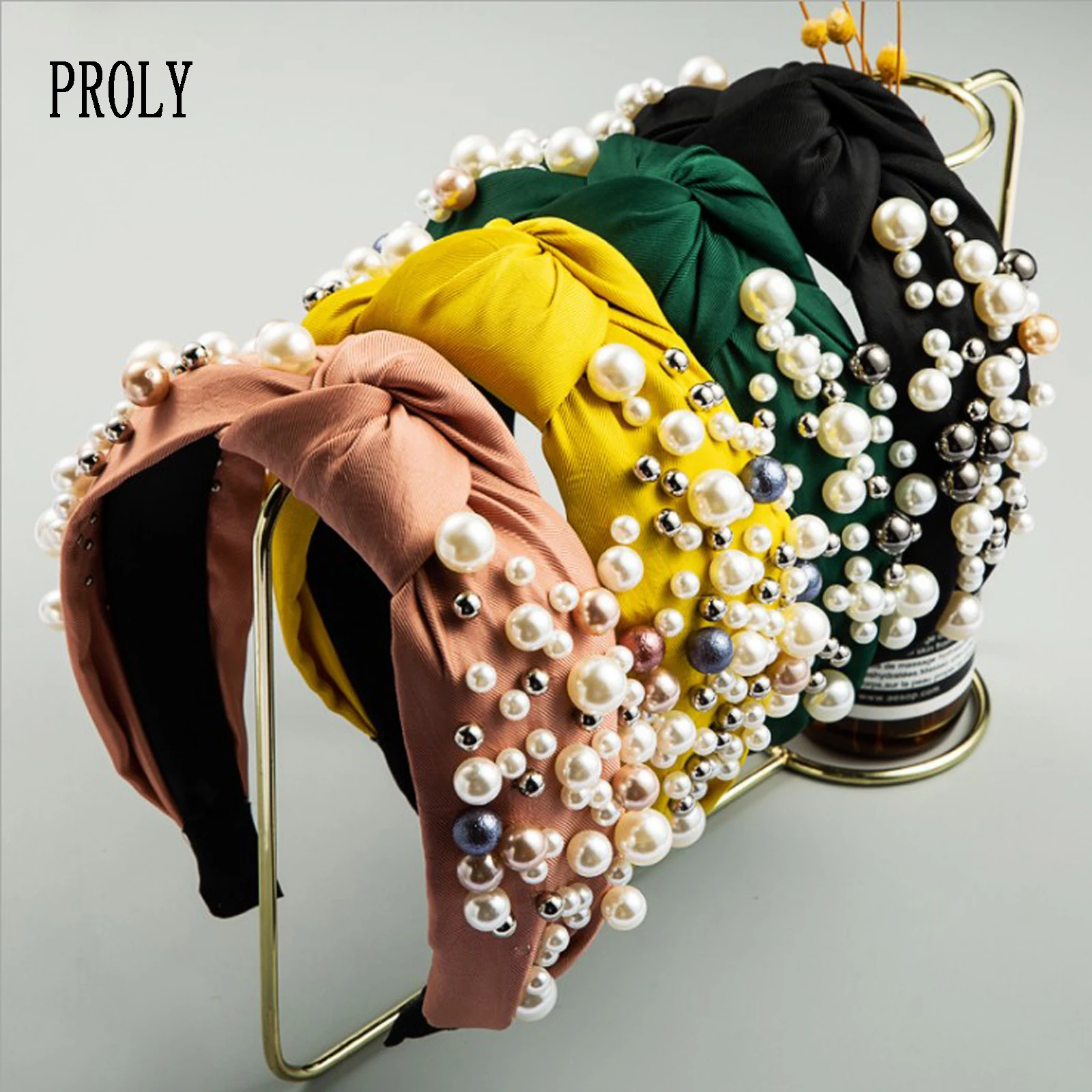 Повязка для волос PROLY с жемчугом женская аксессуар в стиле барокко |