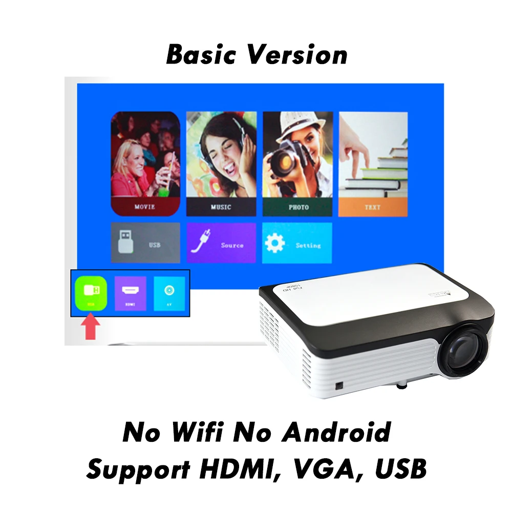 Wejoy ЖК-проектор JX-900 Android система видео цифровой домашний кинотеатр Projetor 300 Ansi люмен HD фильм СВЕТОДИОДНЫЙ Proyector 4 k DLP - Цвет: Basic Version