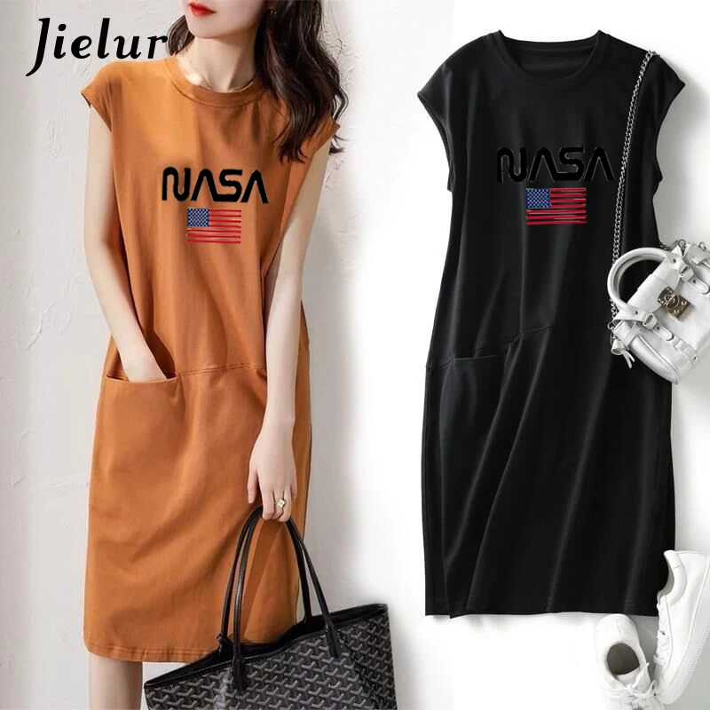 

Jielur Spring New Black Midi T-shirt Woman Loose Casual Basic T shirts for Women S-4XL Size Print Tees Shirt Top Femme 2022