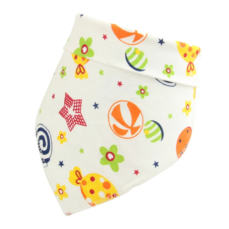 

Baby Bibs Triangle Double Cotton Bibs 1 pieces/lot Cartoon Print Saliva Towel Baby