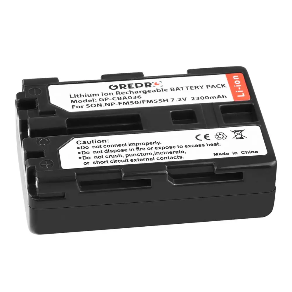 2Pcs NP-FM50 NP-FM55H Battery for Sony NP FM50 FM55H NP-FM30, NP-FM50, NP-FM51, NP-FM70, NP-FM71, NP-QM70 NP QM71 QM71D FM90
