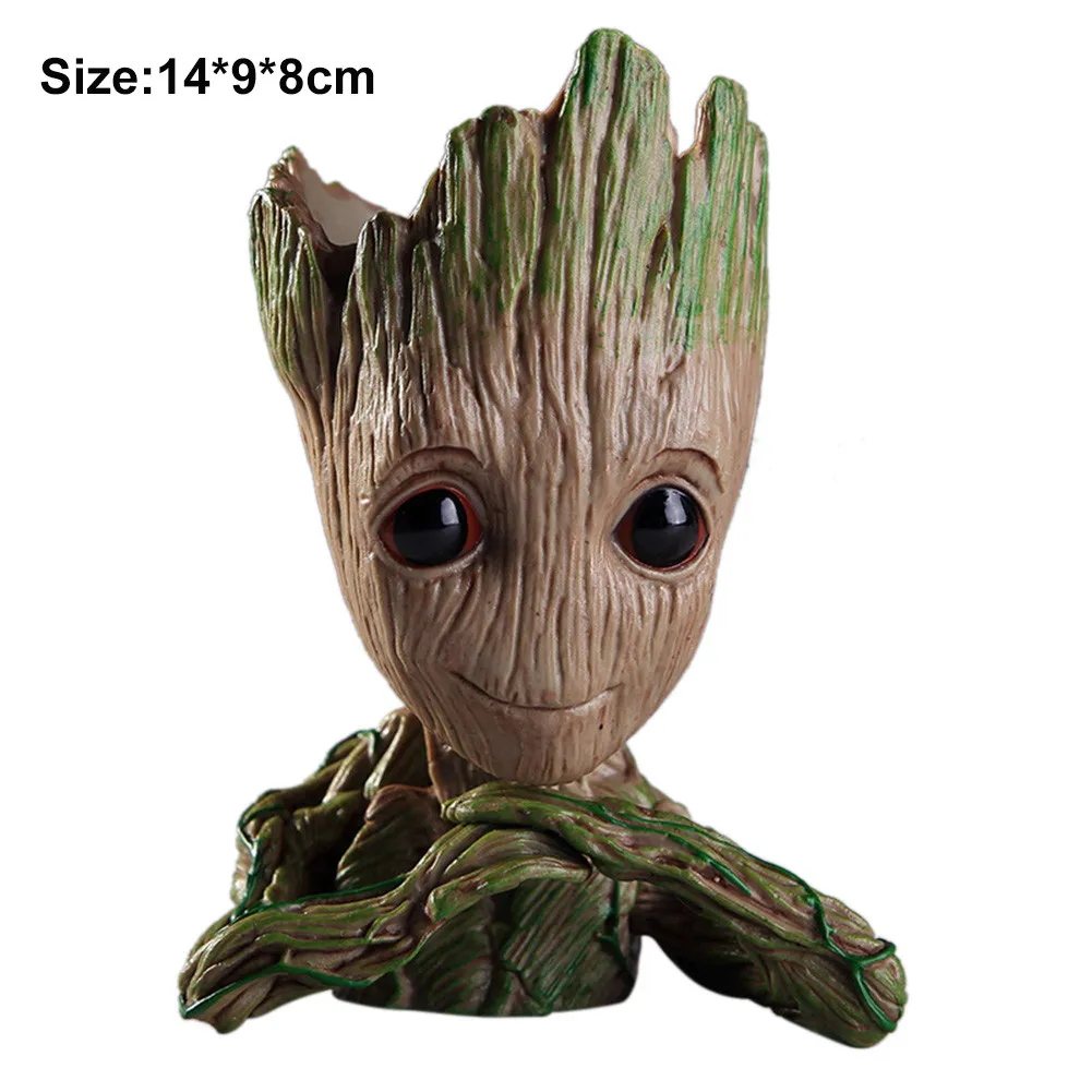 03 Flower Pot Creative Home Baby Groot Flowerpot Cute Toy Pen Pot Holder PVC Hero Model Baby Tree Man Garden Plant Pot Groot - Цвет: 03