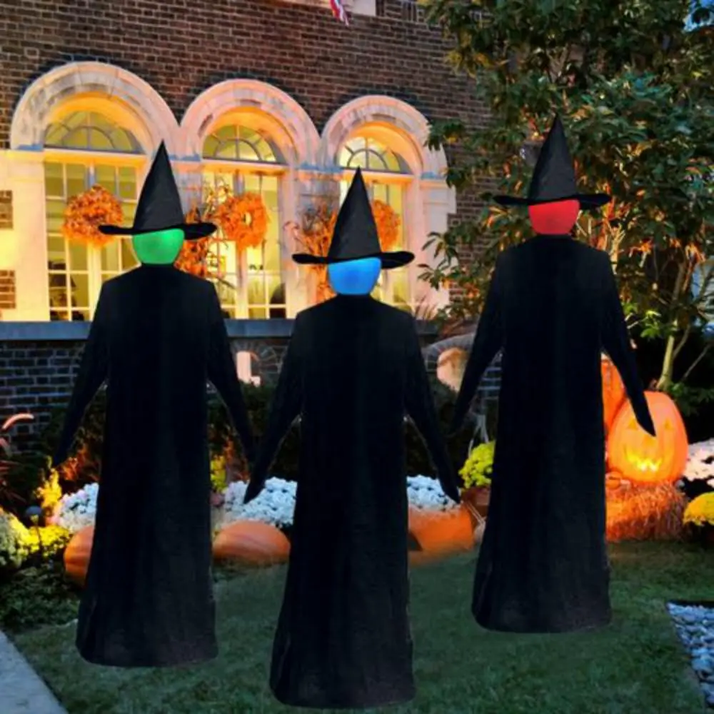 Light-Up Witches with Stakes Halloween Decorations Outdoor Holding Hands Screaming Sound Activated Sensor Decor Dropship | Дом и сад