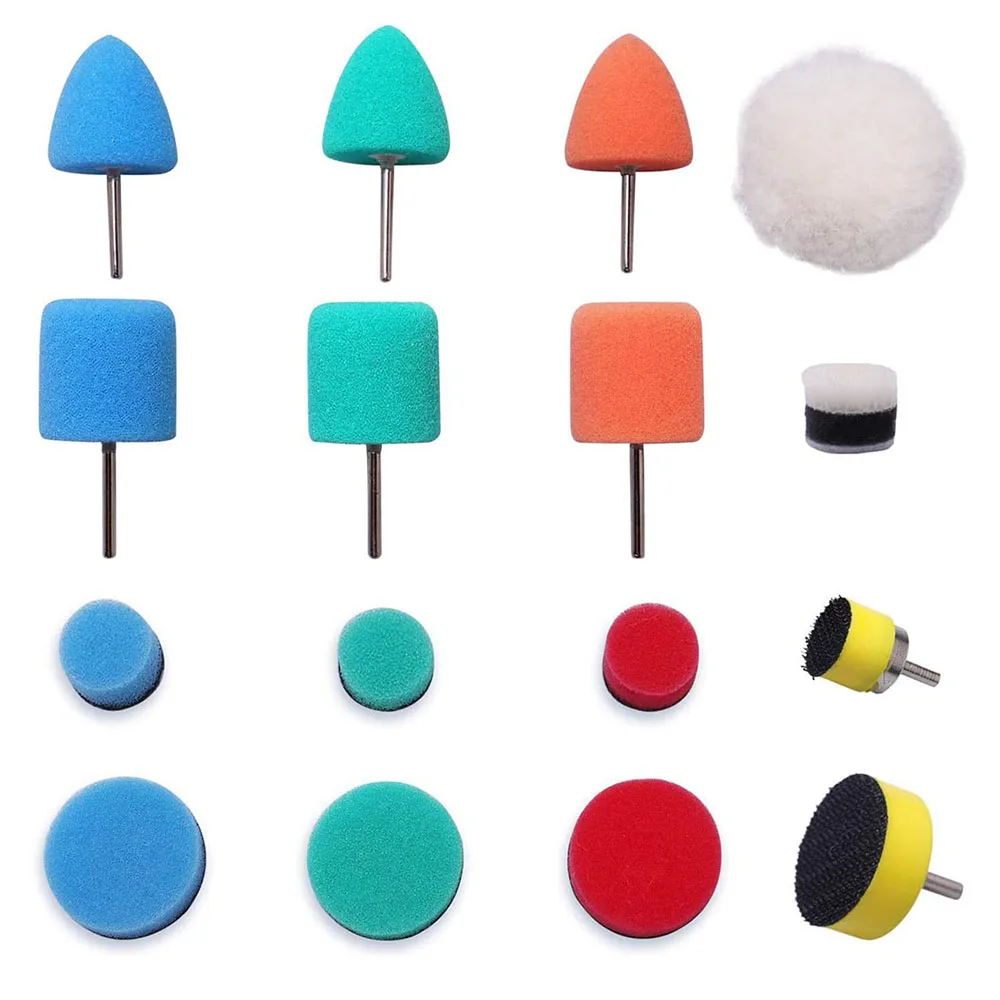 

16 PCS Mini Car Detail Polishing Electric Drill Cleaning Pad Sponge Wheel Suit Tools For Clean Up Auto Narrow Areas Polishing