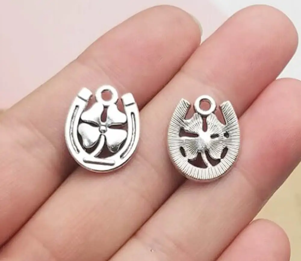 

20pcs/lot--18x15mm, horseshoe cham,Antique silver plated clover Charms,DIY supplies, Jewelry accessories