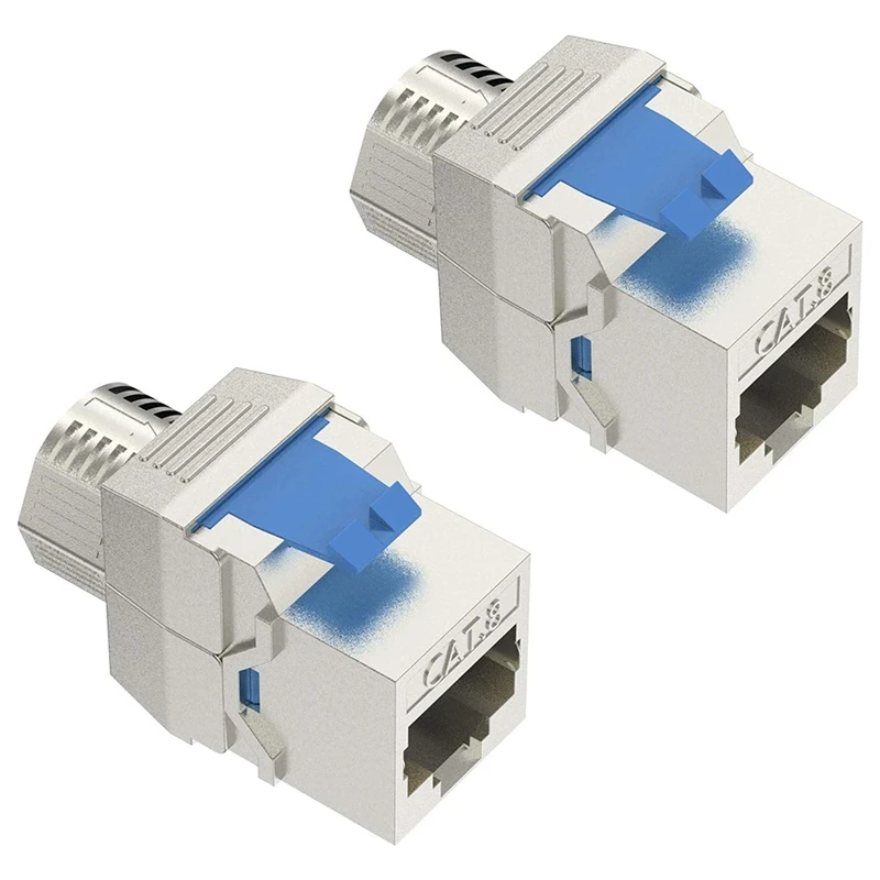 

Модуль Keystone CAT 8 Jack, экранированный разъем RJ45, без инструментов, полностью экранированный, совместим с CAT7A CAT7 CAT6A, 2 шт.