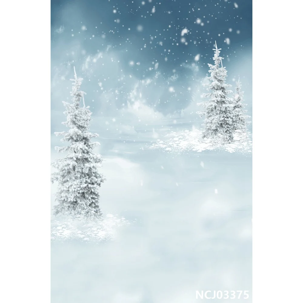 NCJ03375 Laeacco Fantasy зима снег сосны живописные Детские фотографии фоны Индивидуальные фотографии для фотостудии - Цвет: NCJ03375