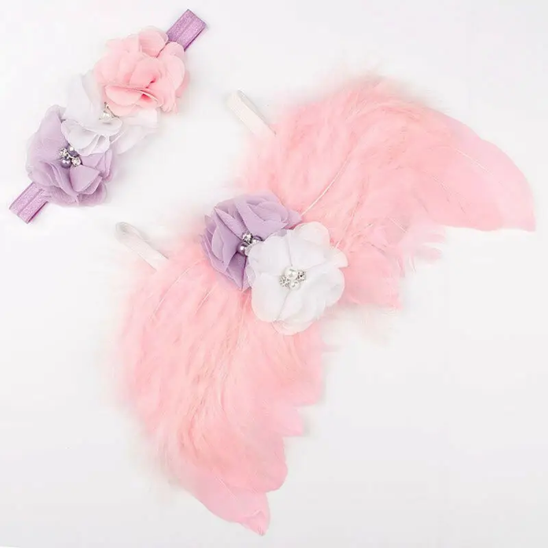 

Newborn Baby Wings+Headband Flower Costume Photo Photography Prop Outfits 2020 New Droppshipping