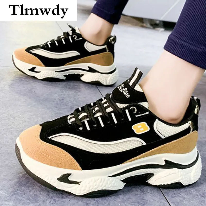 

Кроссовки женские прогулочные, Вулканизированная подошва, сетчатые дышащие, удобная повседневная обувь на платформе, весна 2021