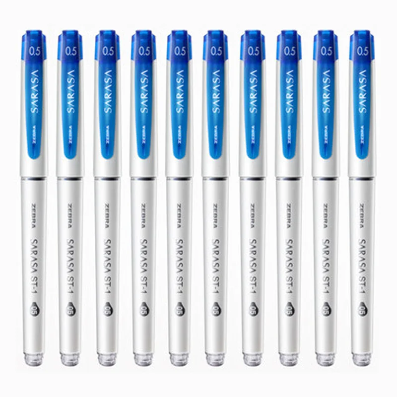 10pcs blue Зебра 5/10 шт. ручка с чернилами стандартных цветов JJZ58 SARASA 0,5 мм Большой Ёмкость студент экспертизы подпись в офисе ручка красный, синий и черный - Цвет: 10pcs blue