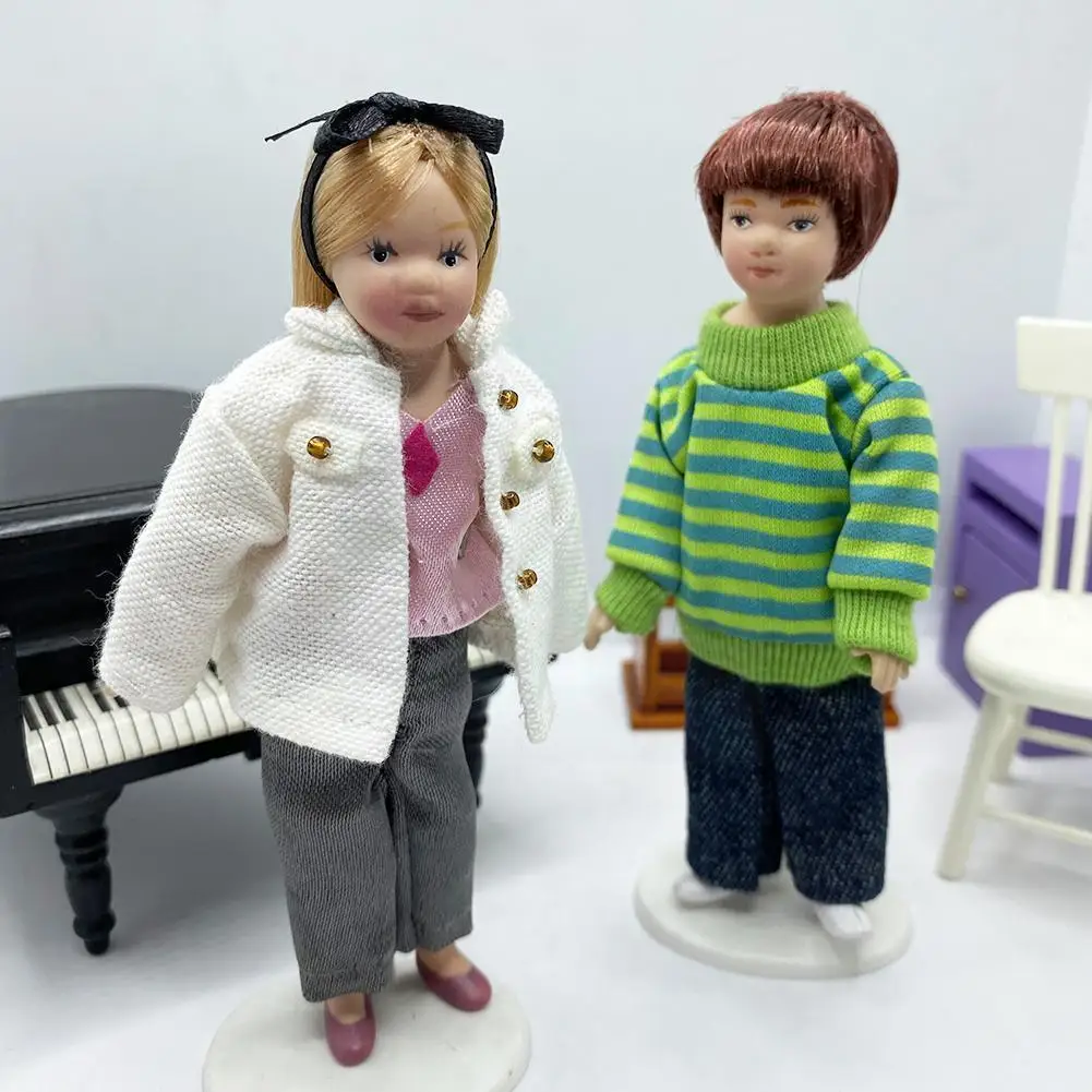 

Модный комплект одежды для Мини-куклы, кукольные штаны и пальто с куклой, лучшие подарки для кукольного домика, костюм, детский бант, аксессу...