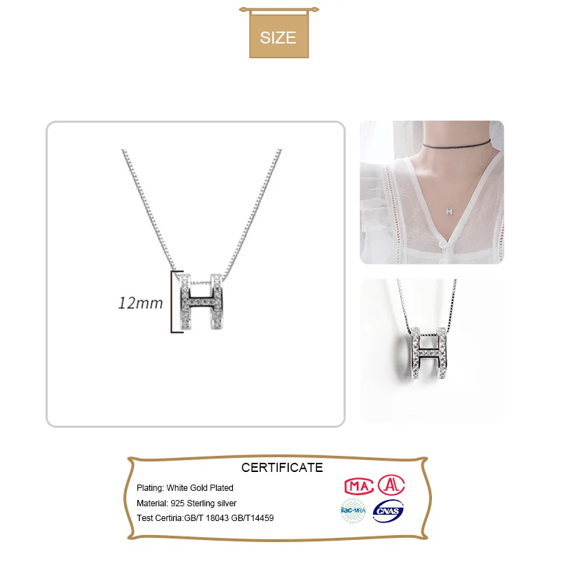 Женское Ожерелье из натуральной 925 пробы серебряное ожерелье цельного материала