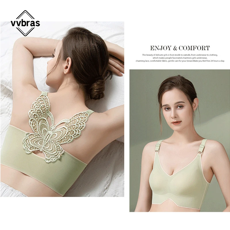vvbras Plus Size Bra Large Size Seamless Women Bra Without Frame Ultra Butterfly Beauty Back Bra Big Size Lingerie Bralette 7XL