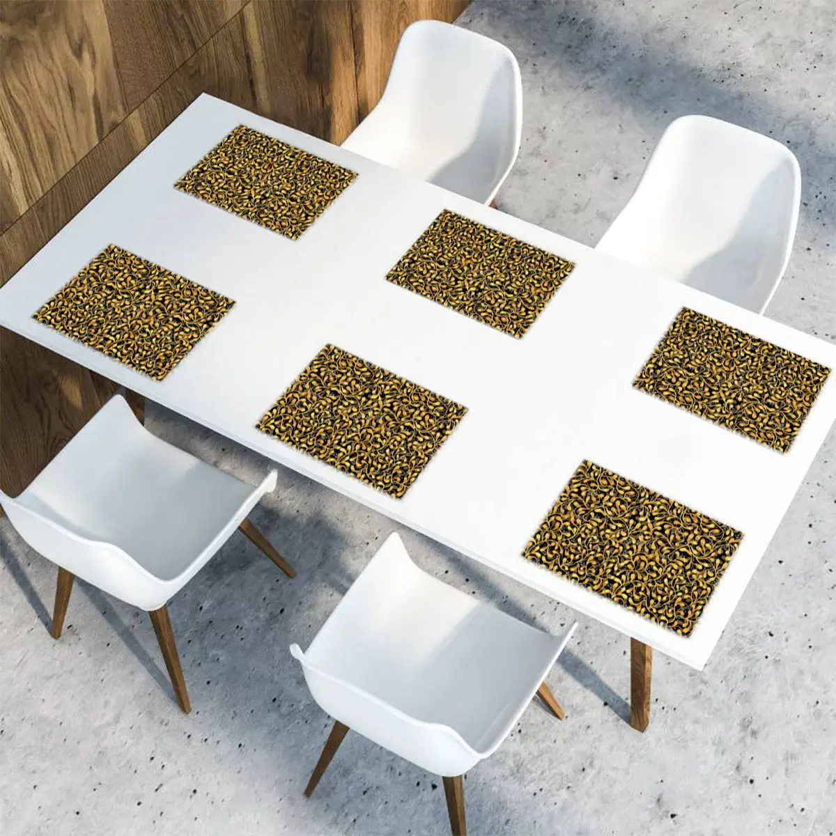 

Tableware Pad Placemats 6 PcsTable Mat Non-Slip Floral Ornament Placemats for Dining Table