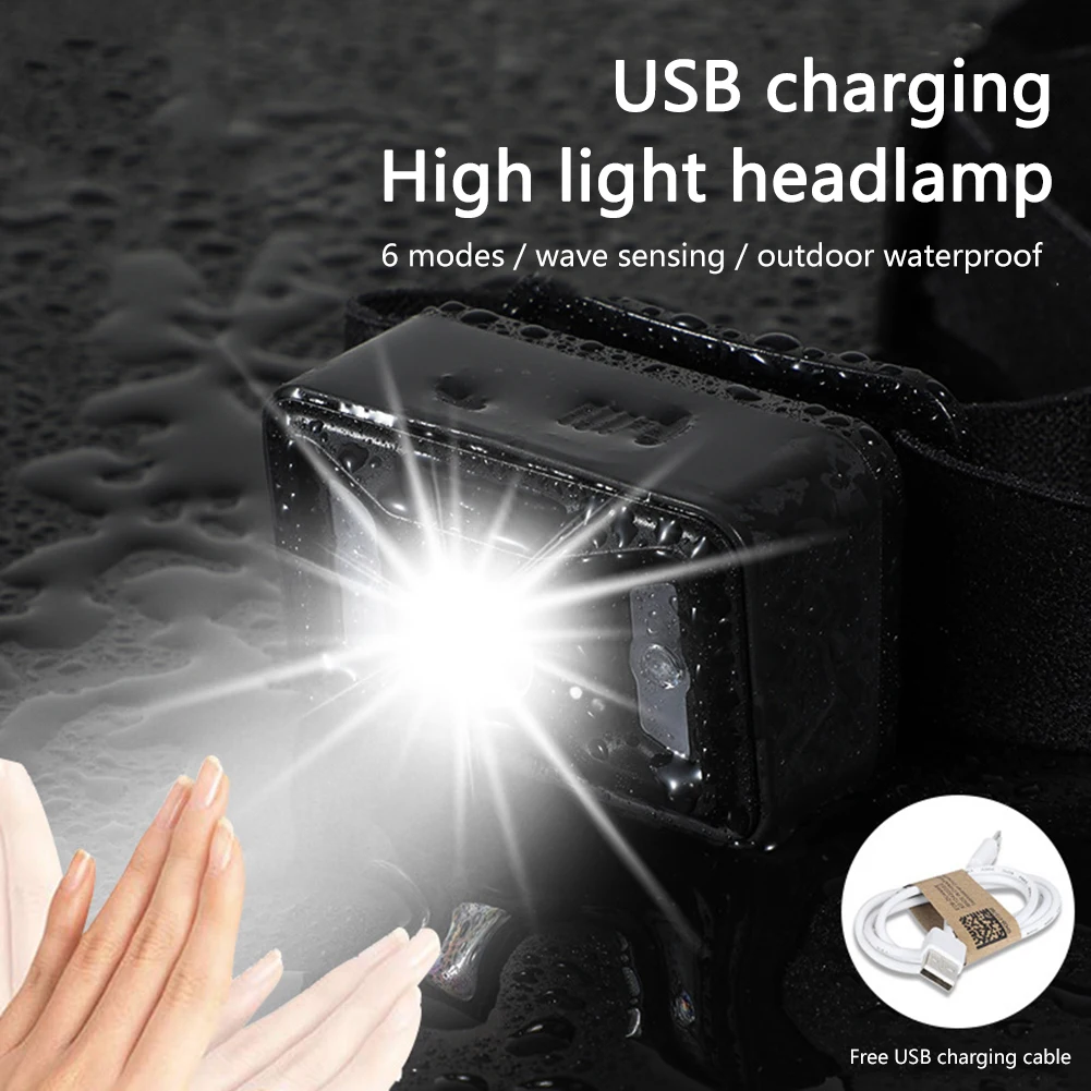 

Night Running Head Lamp USB Rechargeable Waterproof Portable Mini LED Headlamp Camping Fishing Cycling Headlight Flashlight