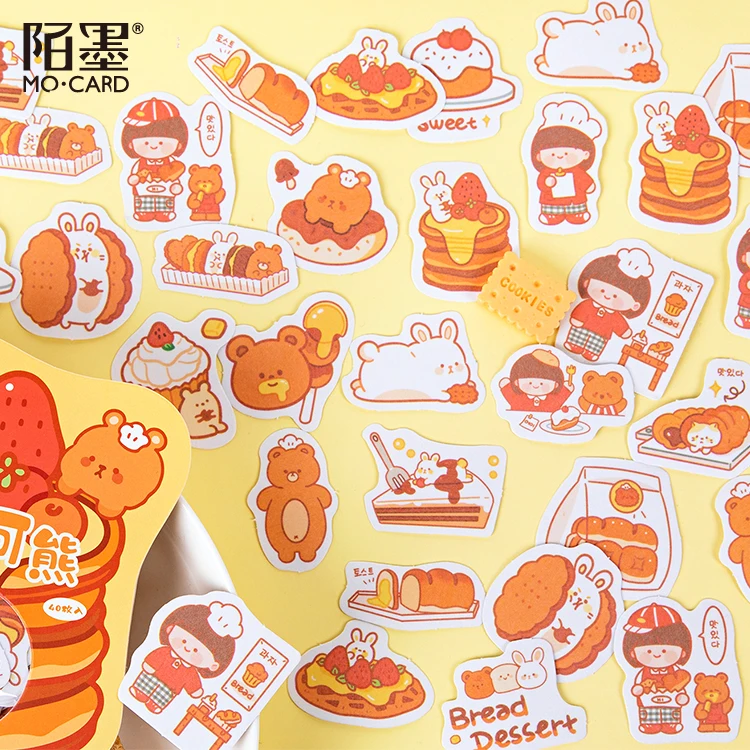 

40pcs/lot Kawaii Stationery Stickers Rabbit Vendor Snack House Diary Decorative Mobile Stickers Scrapbooking DIY Craft Stickers