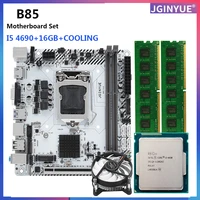 jingyue b85 motherboard lga 1150 set kit with intel core i5 4690 processor 16g28g desktop ram memory mini itx b85i plus