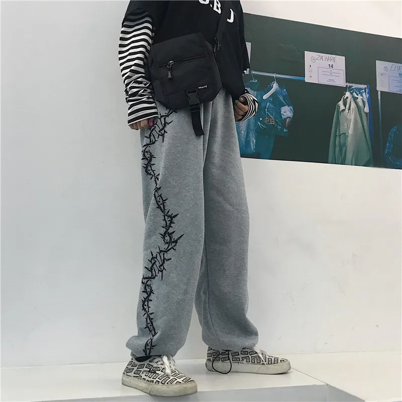 Женские теплые брюки с принтом в стиле хип хоп повседневные эластичные свободные