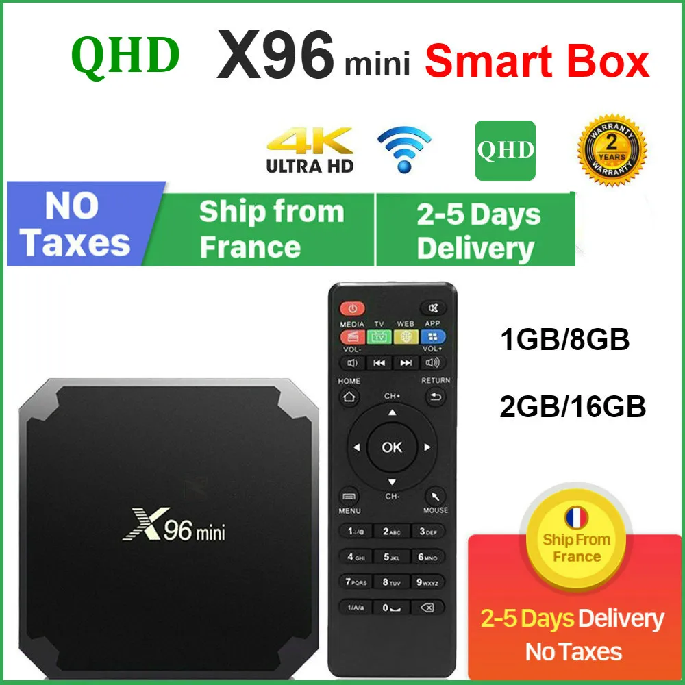 Оригинальный QHDTV X96 Мини ТВ приставка Android 9 0 8 Гб 16 AMLOGIC S905W четырехъядерный X96Mini