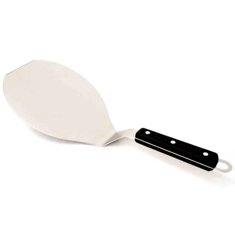 

Stainless Steel Pizza Shovel Black Plastic Handle Cake Shovel Baking Tool Thick Pizza Shovel Kitchen Accessories