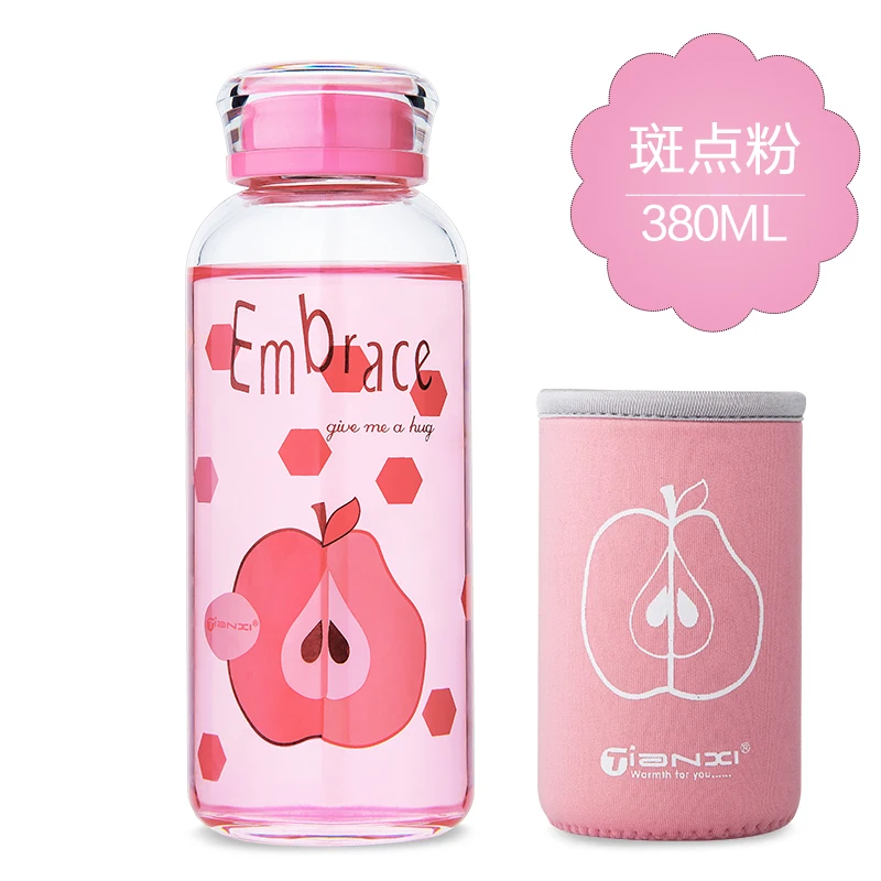 

Student Portable Sport Water Bottle Creative Summer Round Eco Friendly Glass Bottle Clear Carton Trinkflasche Drinkware Ed50sp