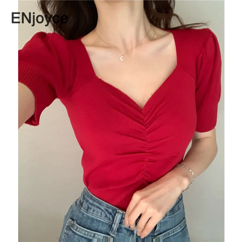 Сказочное летнее сексуальное платье с v-образным воротом со складками Ruffleds