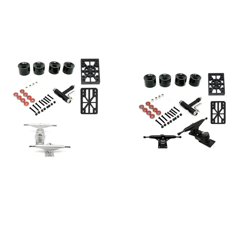 

6,25 дюймовые скейтбордные грузовики с искусственными колесами, комбинированный набор, колеса для скейтборда, подшипники для скейтборда, обо...