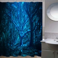 tree tropical plants waterproof bath screen hooks shower curtains bathroom curtain for bathroom home decoration