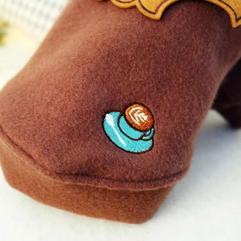 

Pet Dog Cat Clothes Winter Warm Coat Dog Clothes For Small Dogs Coffee Color Letter Embroidery Woolen Jacket For Chihuahua Puppy