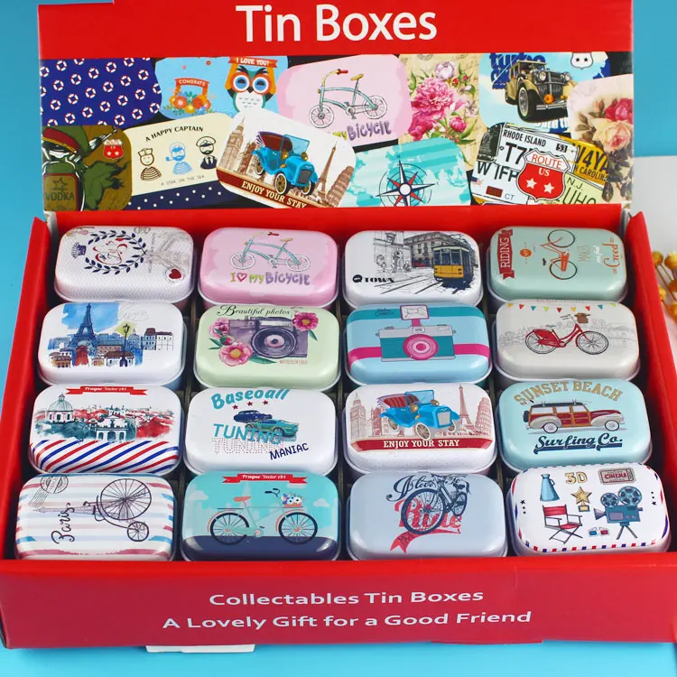 32 шт./лот! Новый модный мини чехол Железный жестяной металлический