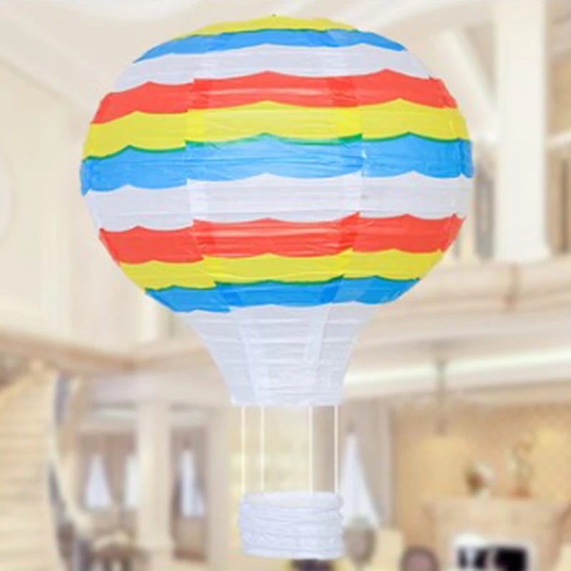 5Pcs Hot Air Balloon Paper Lantern Rainbow Hanging Ball White Chinese Wishing Lanterns Wedding Birthday Holiday Party DéCor | Дом и сад
