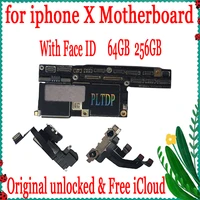 original motherboard for iphone x 64gb 256gb factory unlocked mainboard with face idwithout face id ios update support