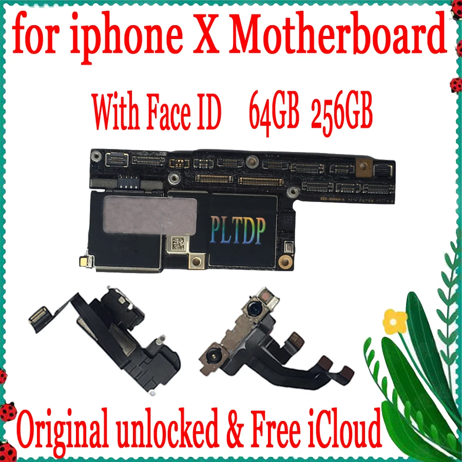 Оригинальная материнская плата для iPhone X 64 Гб 256 ГБ Заводская разблокированная с